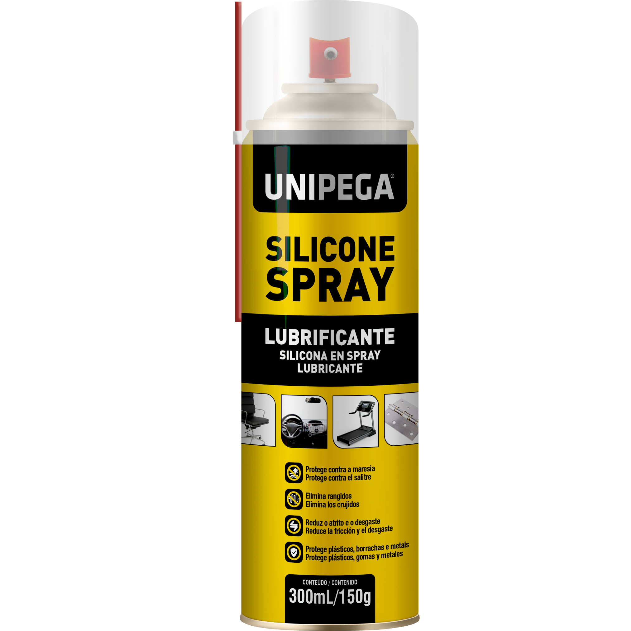Silicone Lubrificante Spray 300ml Protetor Plastico Unipega