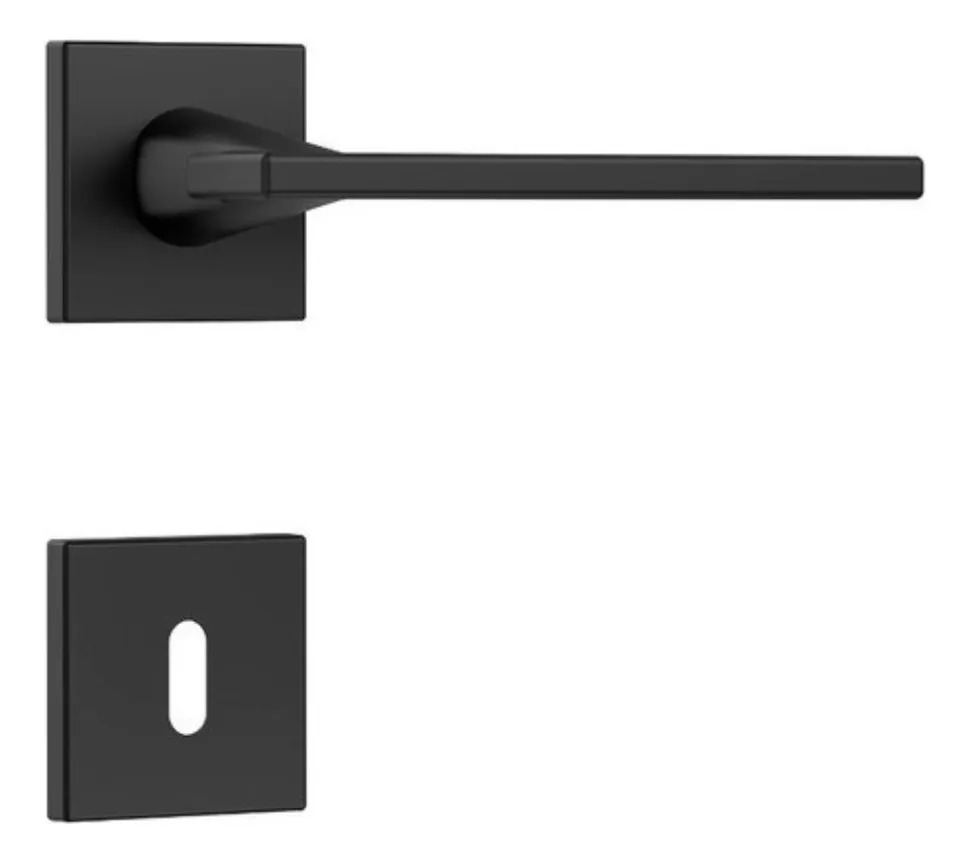 Fechadura Interna Broca 40mm 3000 Quadrada Preto Fosco Stam