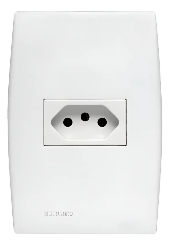 Tomada Simples 20A ILUS Branca Parede 4X2 Completa Soprano