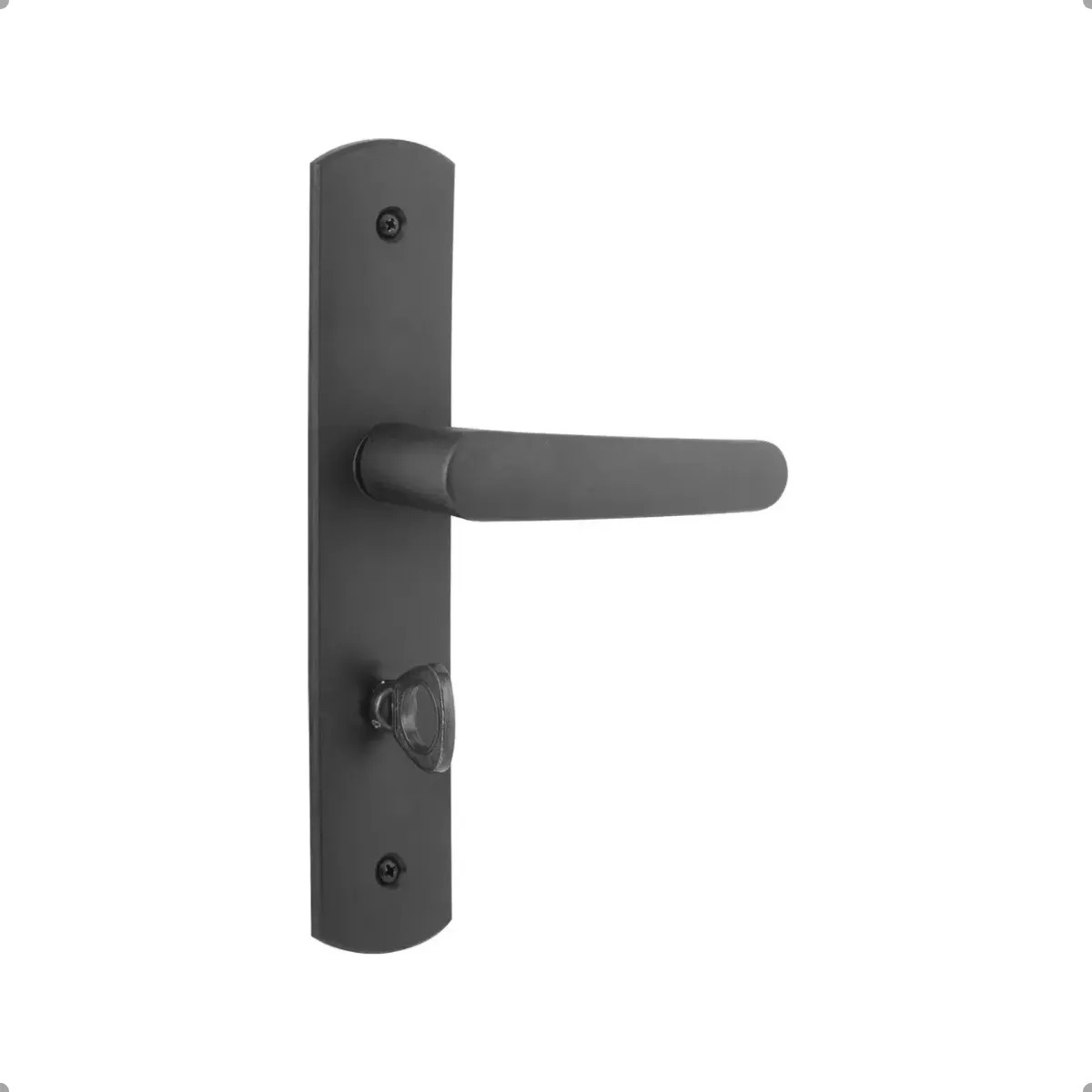 Fechadura Porta Ipanema Banheiro Broca 40mm Preta Soprano