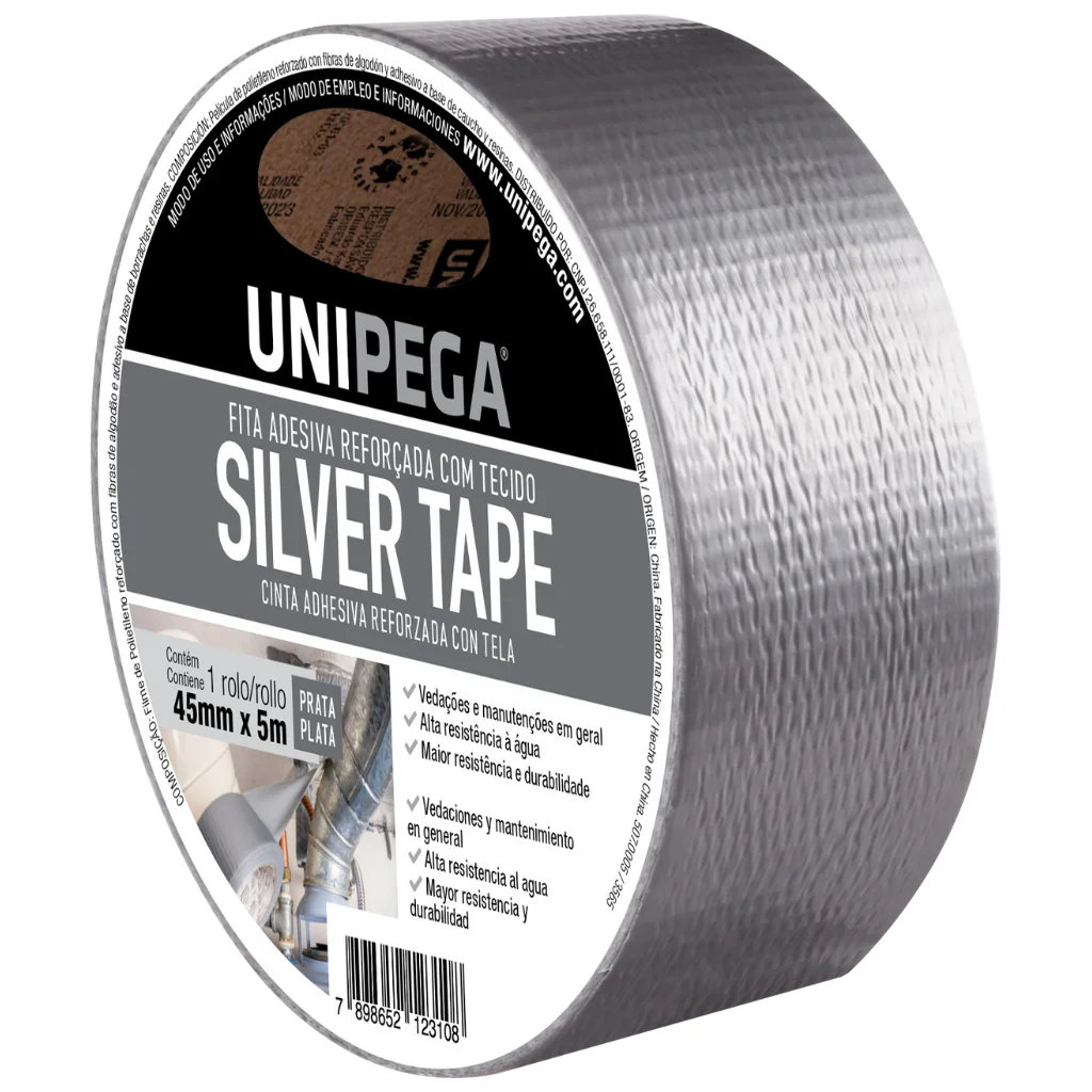 Fita Silver Tape Prata 45MM X 25M Unipega