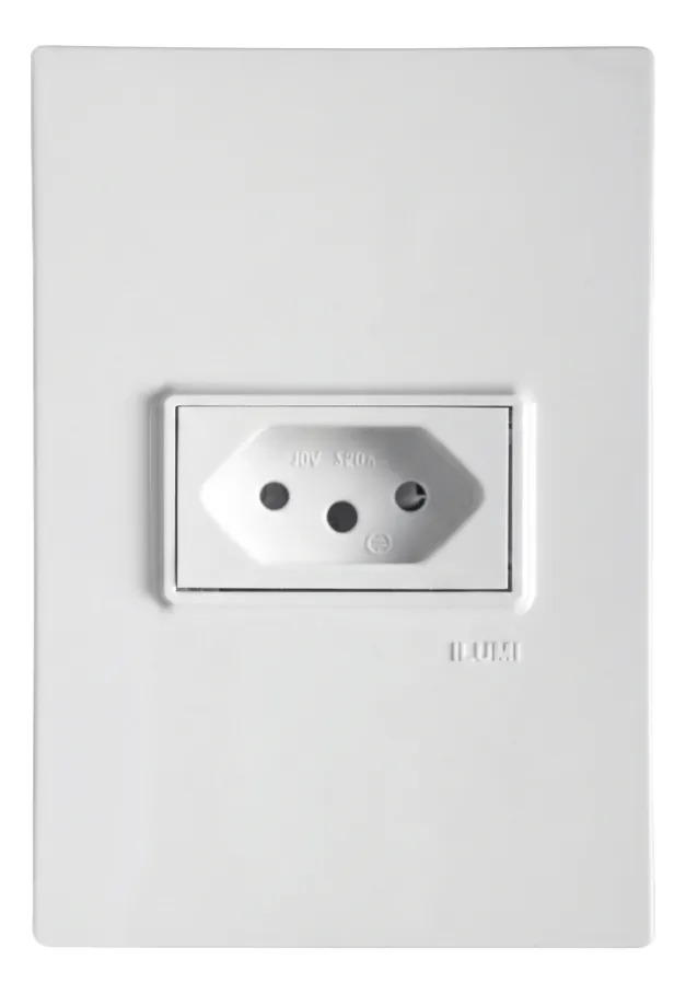 Tomada Simples 20A VIVAZ Branca Parede Completa 4x2 Ilumi