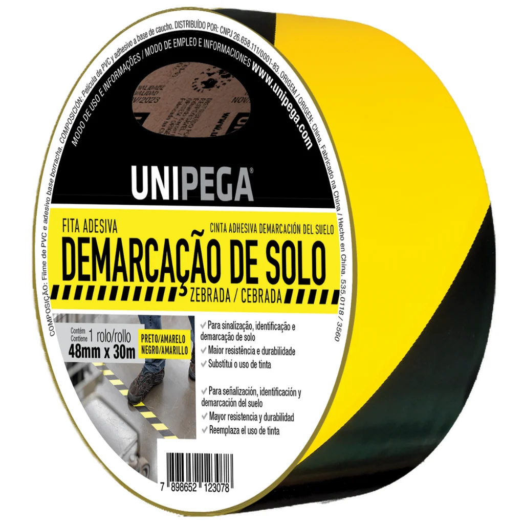 Fita Demarcação solo PTO/AMAR  48MM X 30M Unipega
