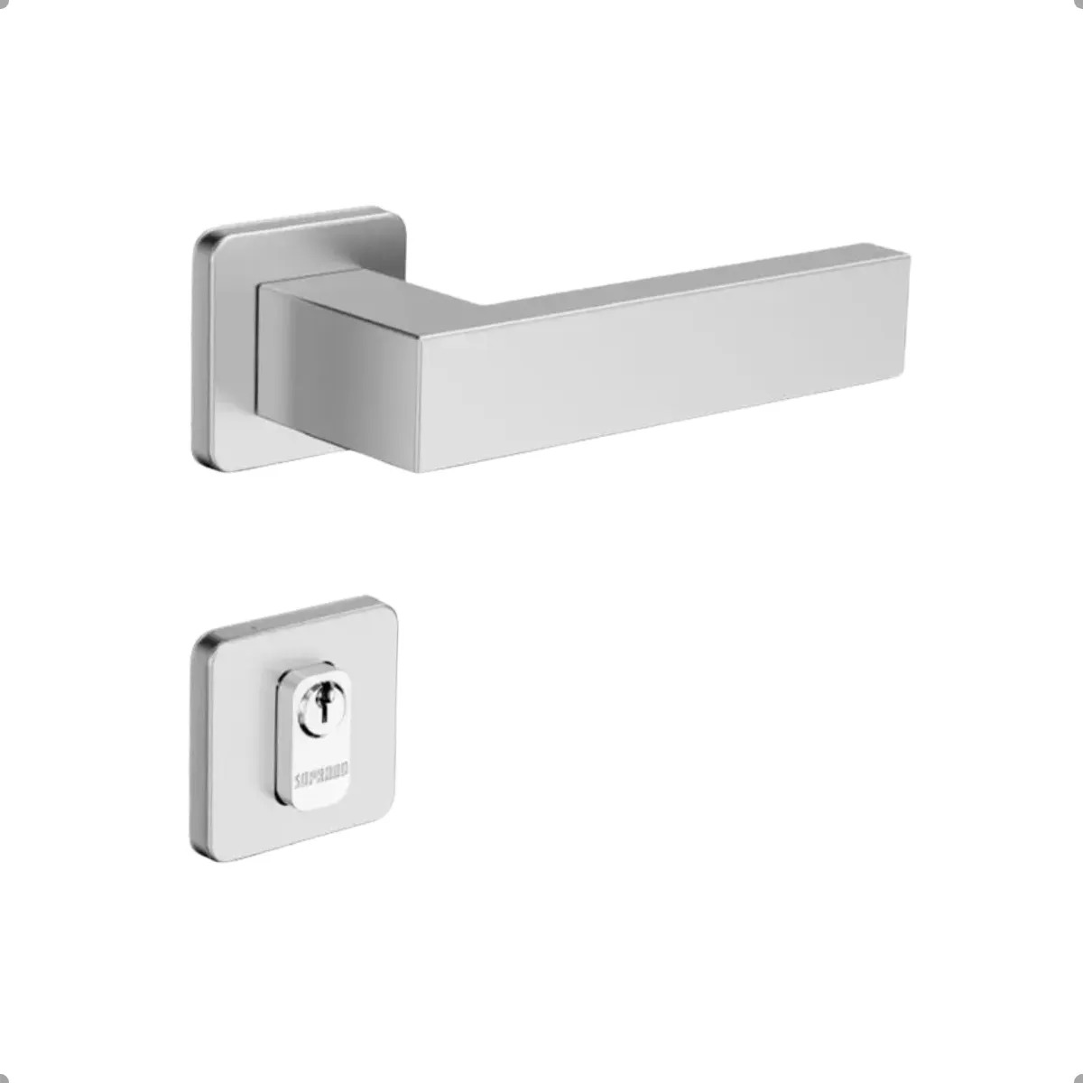 Fechadura Bali Reta Externa Roseta 55mm Inox Polido Soprano