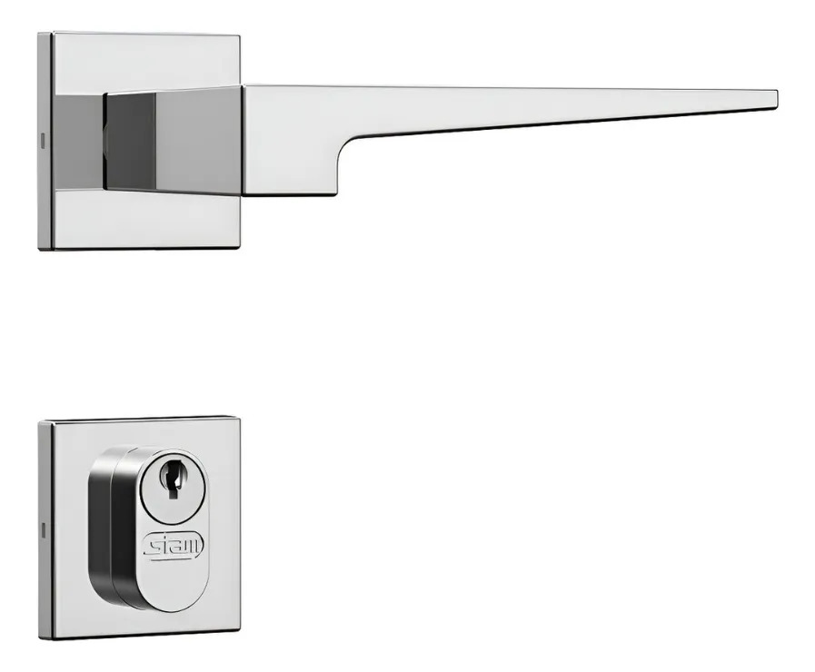 Fechadura 3200 Externa Broca 40mm Quadrada Inox Brilho Stam