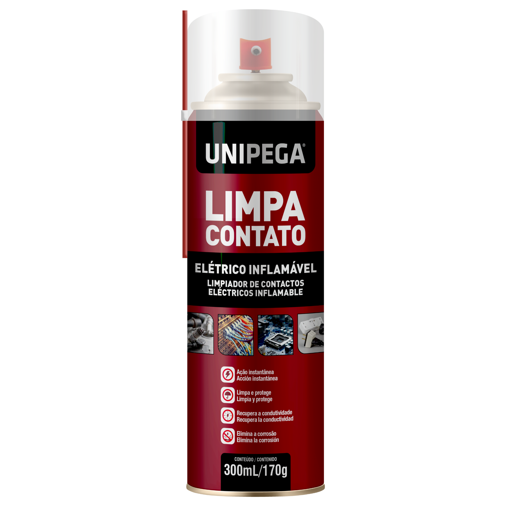 Limpa Contato Eletrico Inflamavel Spray 300ML/170G Unipega