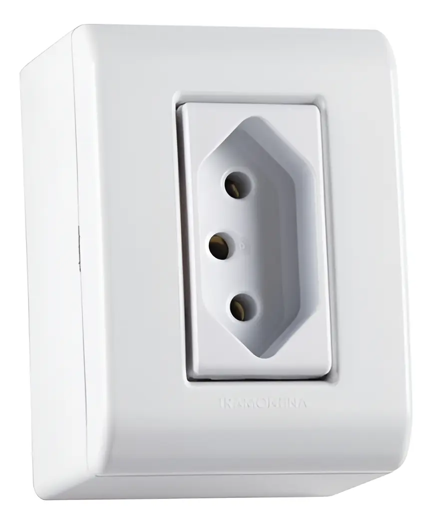 Tomada Simples 20A Sobrepor Lizflex Branco Tramontina