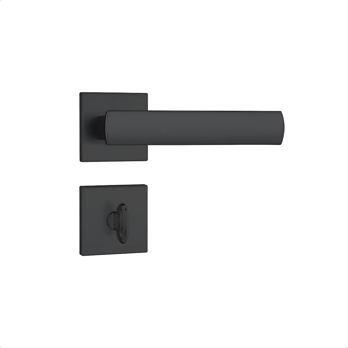 Fechadura 823/35 Banheiro Roseta Quadrada Preto Fosco Stam