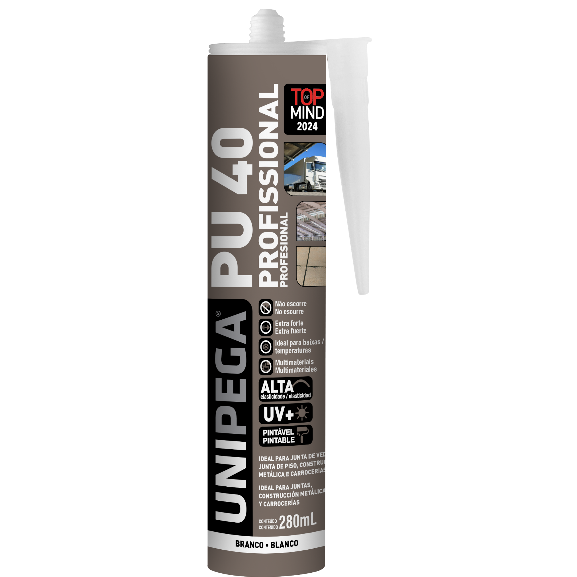 Tubo Selante Adesivo PU 40 Branco Vedacao 280ml Unipega
