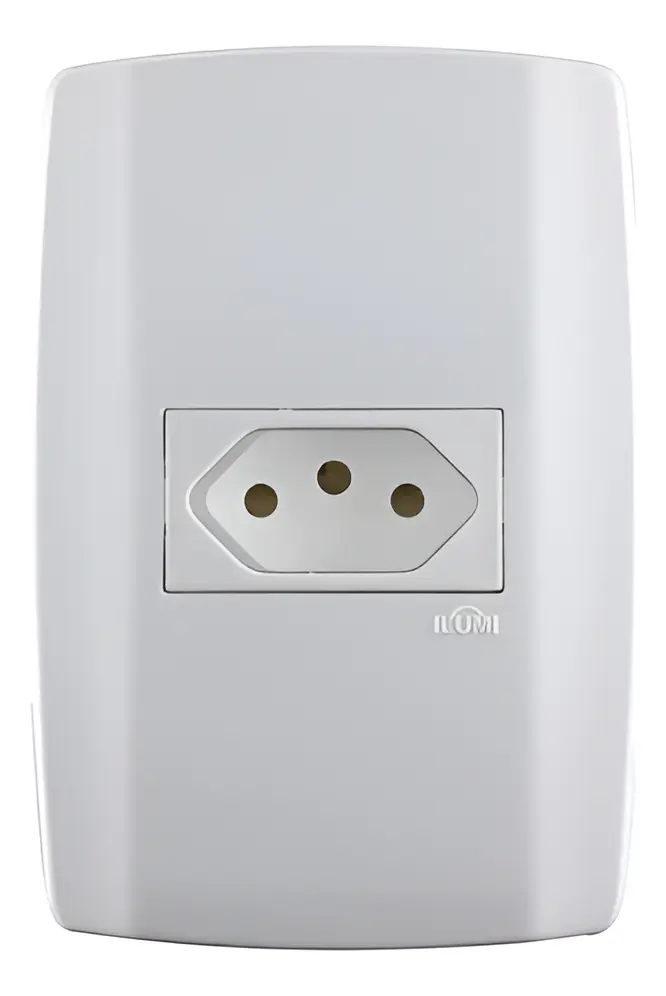 Tomada Simples 10A SLIM Branca Embutir Parede Completa Ilumi