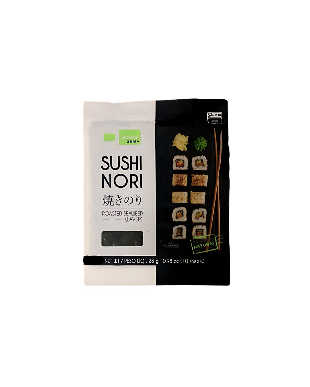 Alga Nori p/sushi Hanaro 10 Folhas 28g