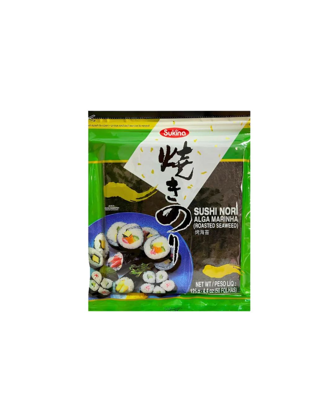 Alga Nori p/sushi 50 Folhas 125g
