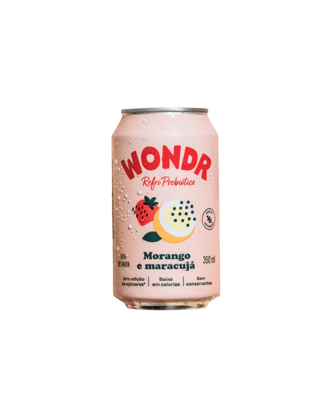 Refrigerante Saudável 'WONDR' Morango e Maracujá 350ml