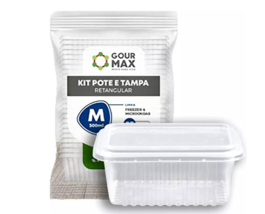 Gour Max Pote Descartável Retangular 500ml - 24un