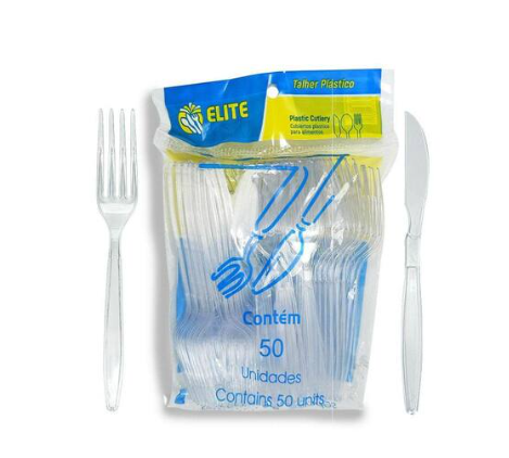 Kit Descartaveis Garfo E Faca Elite Master 50 Uni Cada