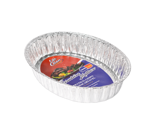 Assadeira Descartável de Alumínio Oval 4L Life Clean