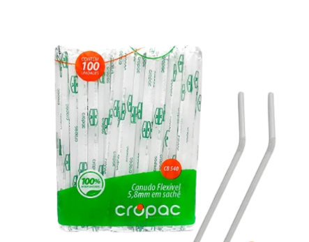 Canudo Flexível Cropac CB 540 c/100un