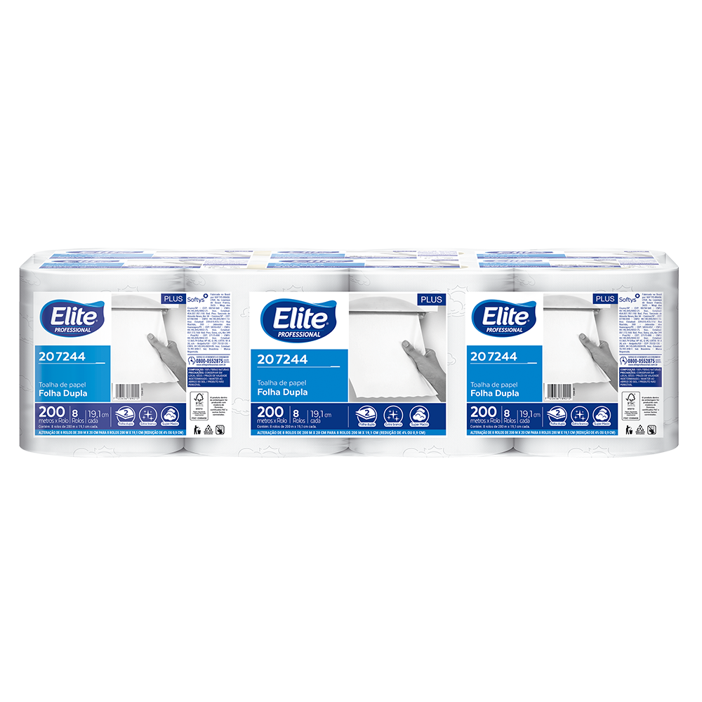 TOALHA DE PAPEL ELITE PLUS FD 8X200.