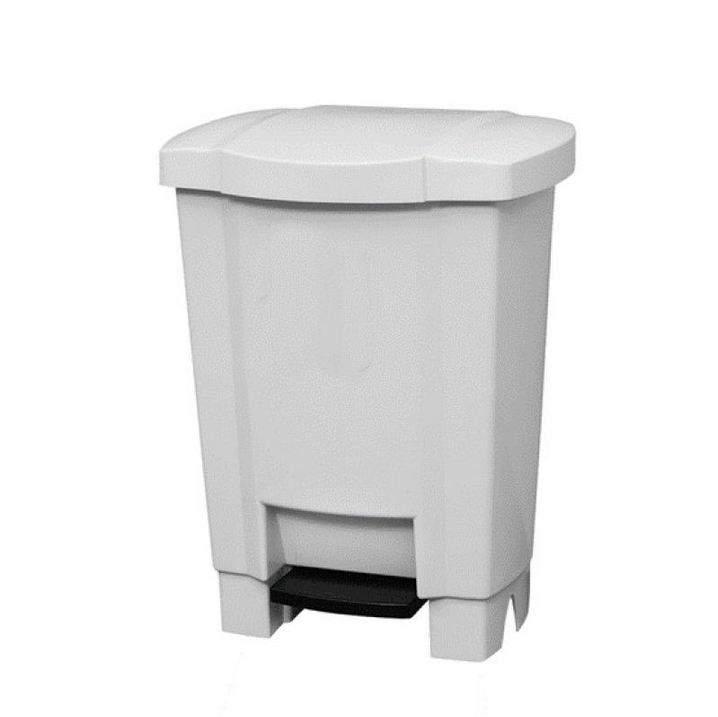 LIXEIRA BRANCA C/ PEDAL PRETO 100L LICITA TONK.