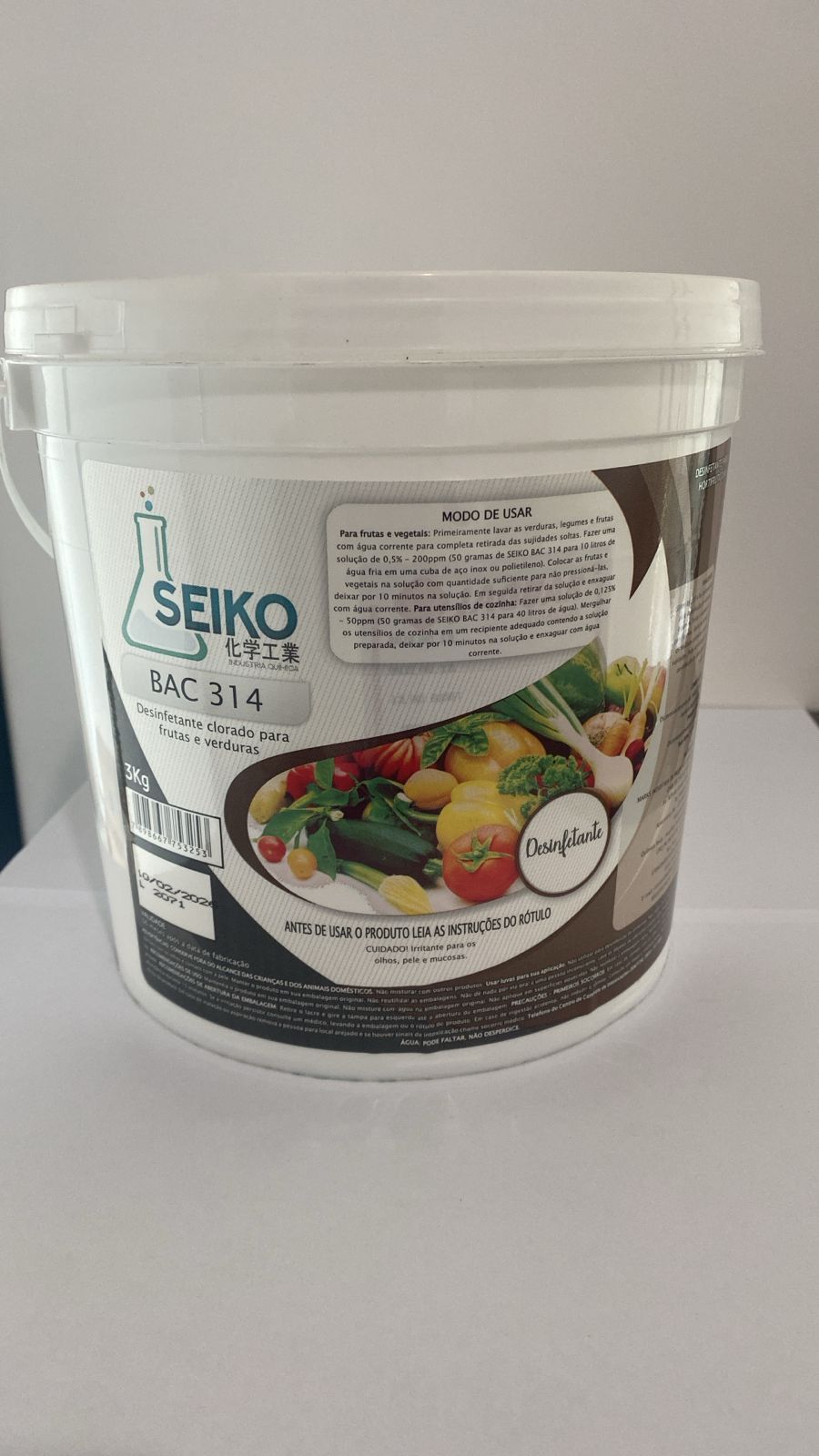 314 - SEIKO BAC DESINF. CLORADO FRUTAS E VERDURAS 3KG