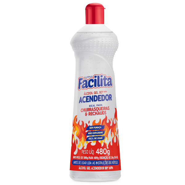 ALCOOL GEL 80º ACENDEDOR 480G FACILITA AUDAX