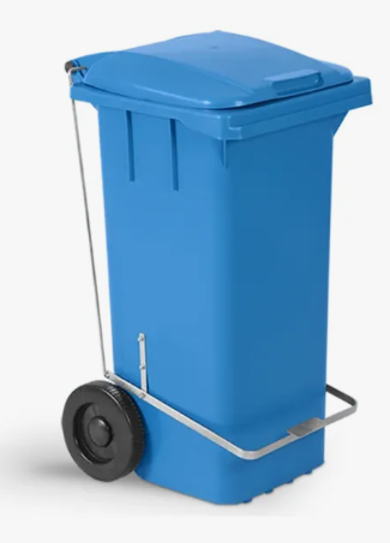 LIXEIRA 120L COM PEDAL AZUL (CONTENTOR).
