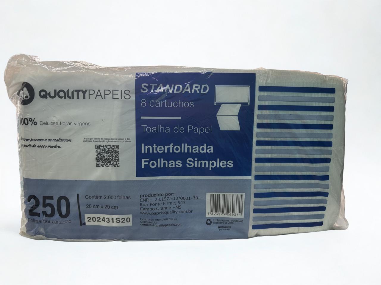 QUALITY TOALHA INTER. PREMIUM  FD 20X22  2000 FOLHAS