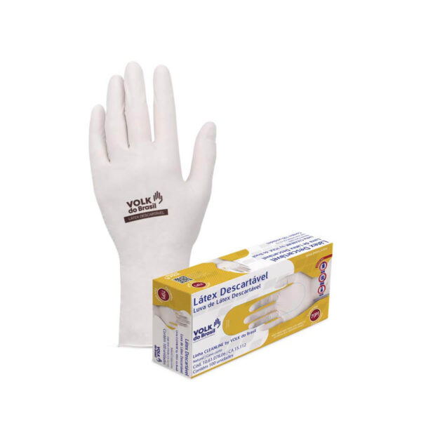 LUVA DE LATEX DESCARTAVEL G CX C/ 100 VOLK