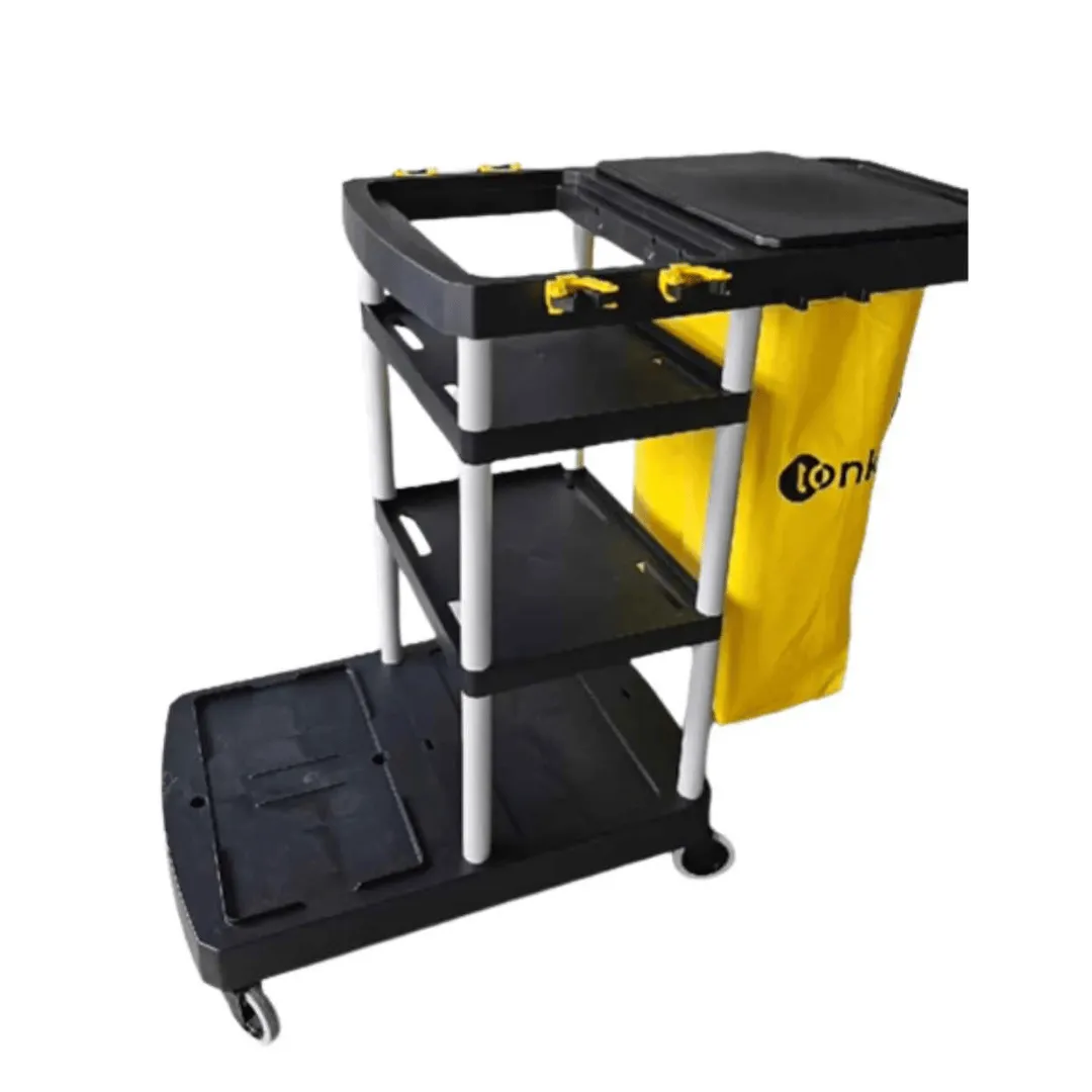 CARRO FUNCIONAL TITAN PRETO C TAM PRETA  BOLSA  AMARELA TONK.