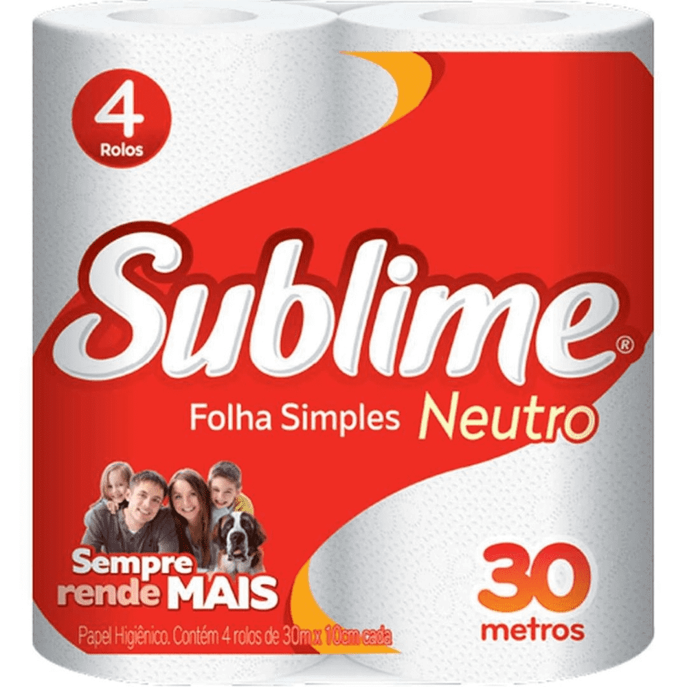 PAPEL HIGIENICO SUBLIME FS 30M 4 ROLOS.