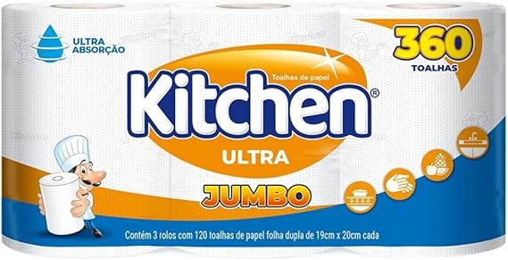 TOALHA DE PAPEL KITCHEN JUMBO 360 TOALHAS SOFTYS