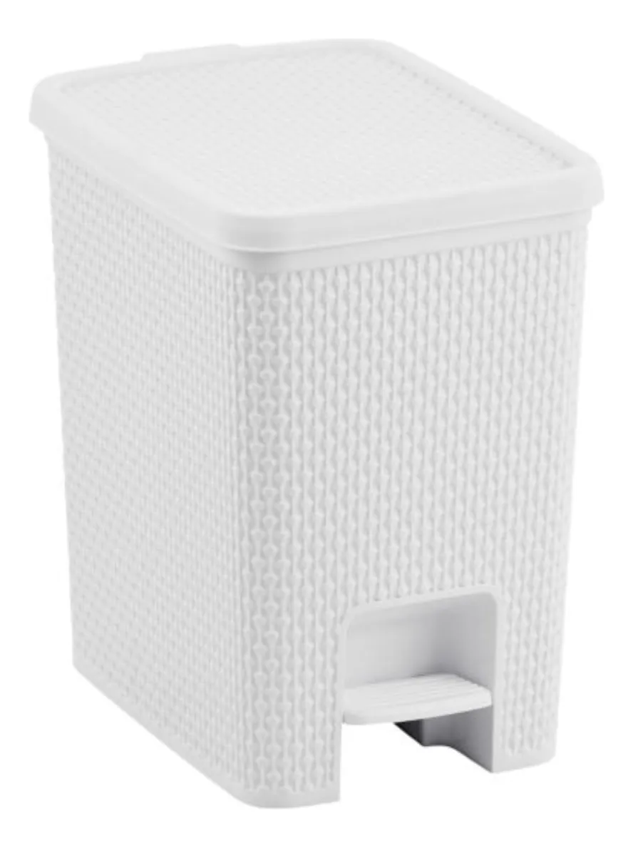 LIXEIRA 14,0L PLAS. C/PEDAL BRANCA.