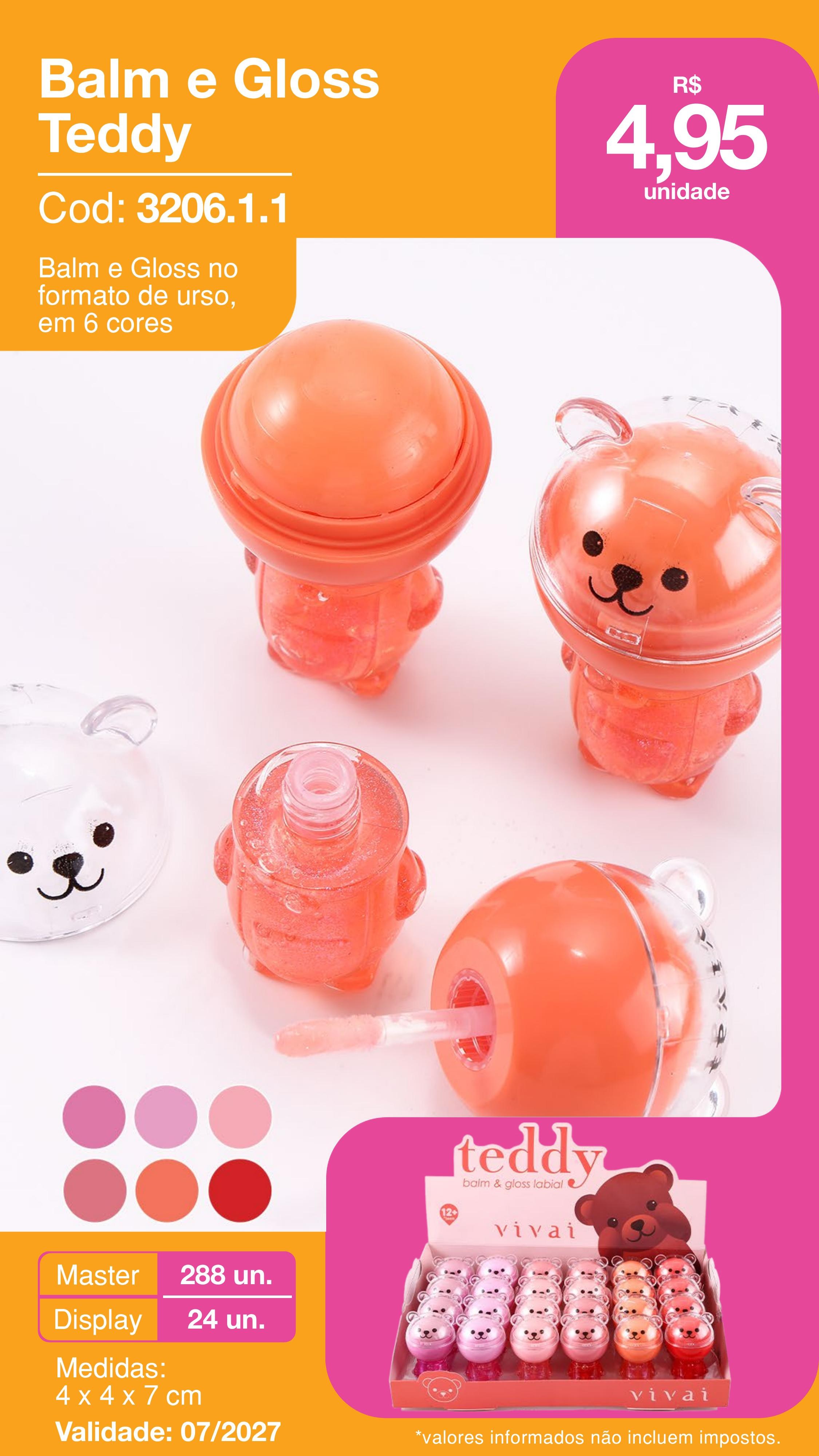 Balm e Gloss Ursinho 3206.1.1 un4.95 cx288