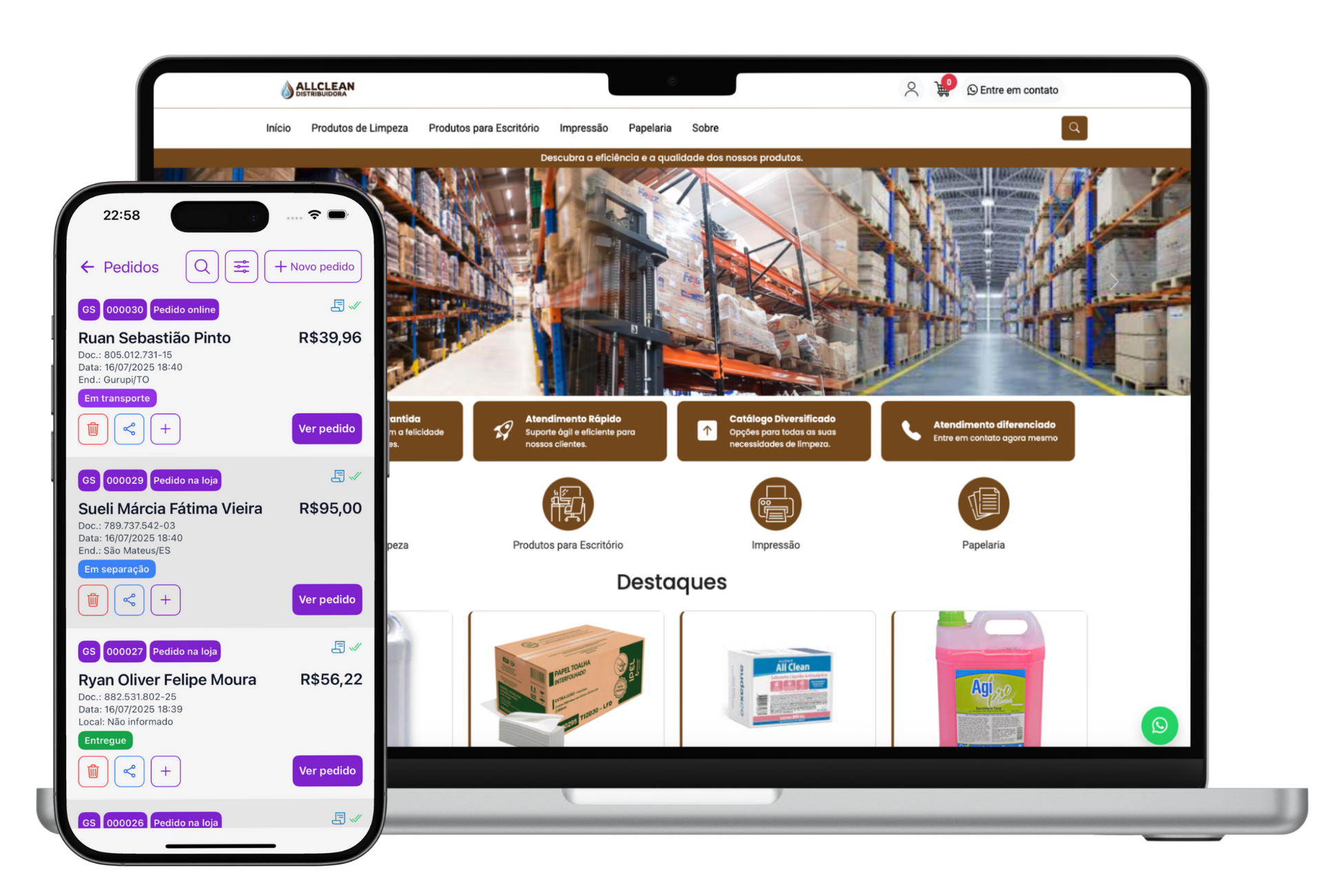 Sistema completo para Representantes: Pedidos + Catálogo + Clientes