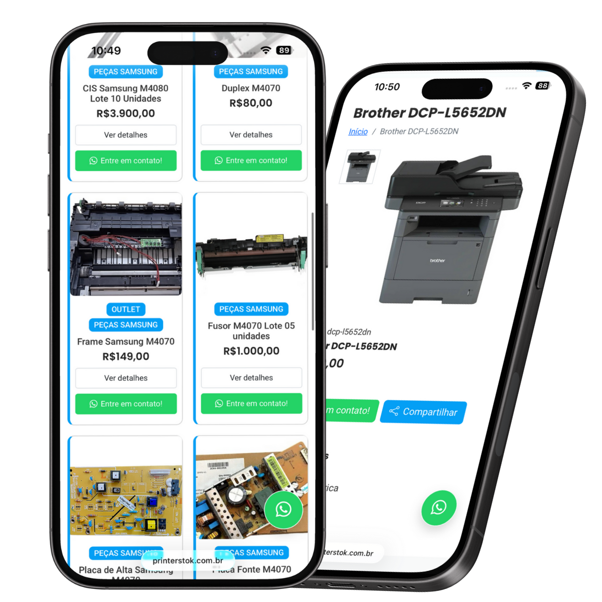 Catálogo digital PRINTERSTOK com produtos organizados