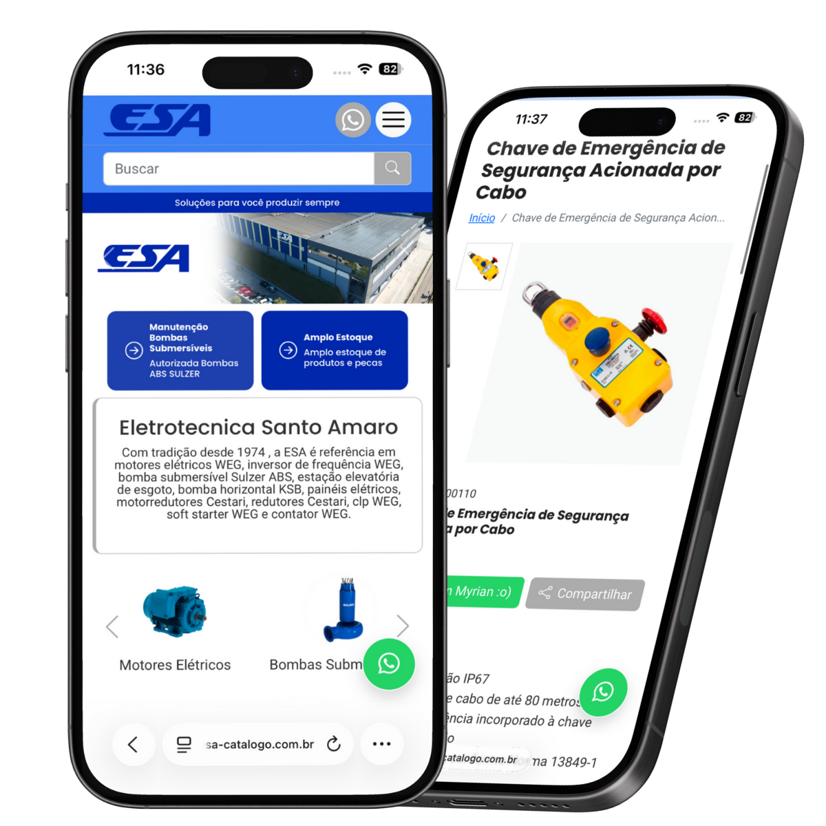 Catálogo técnico com filtros por categoria e marca