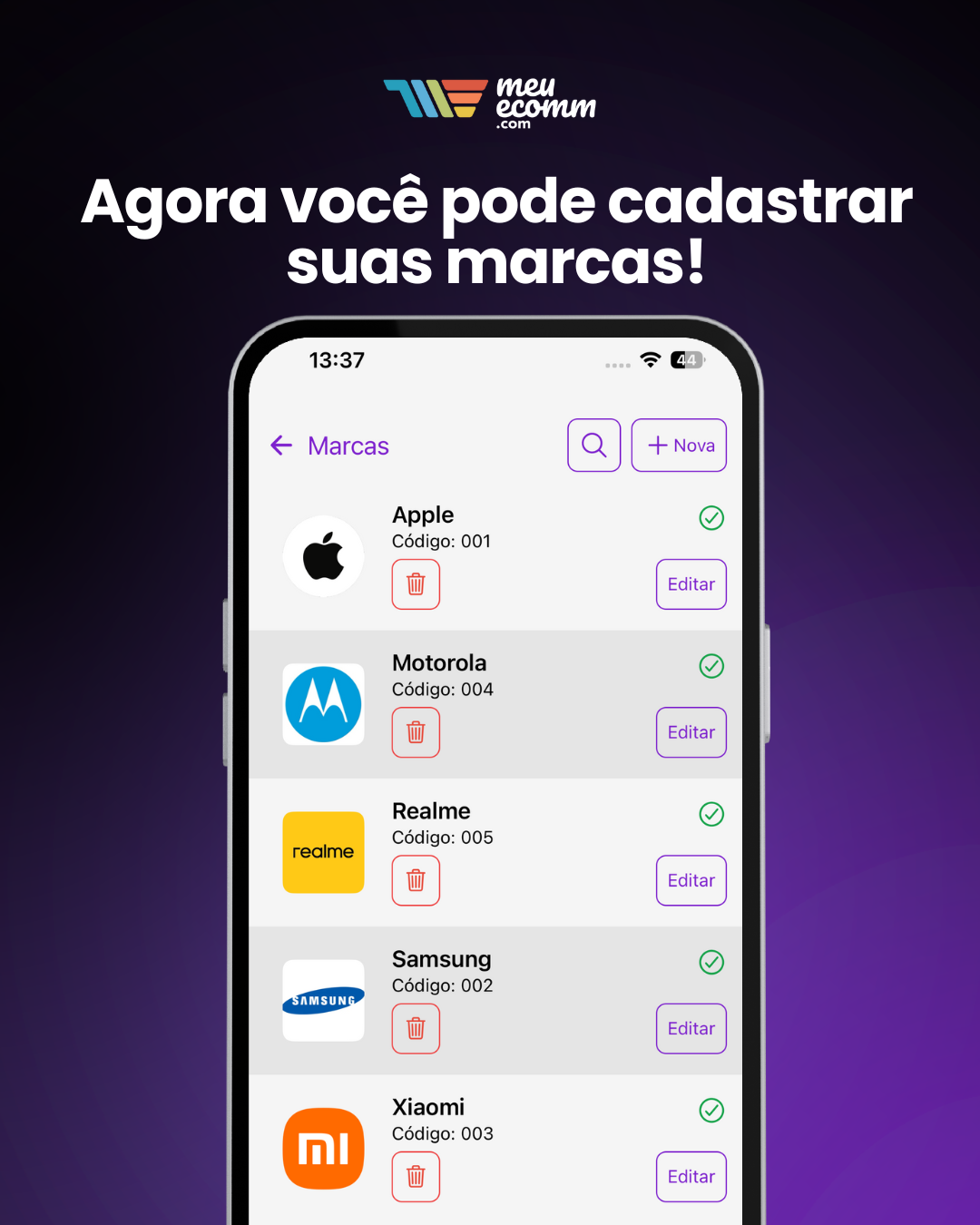Agora você pode cadastrar suas marcas no MeuEcomm!